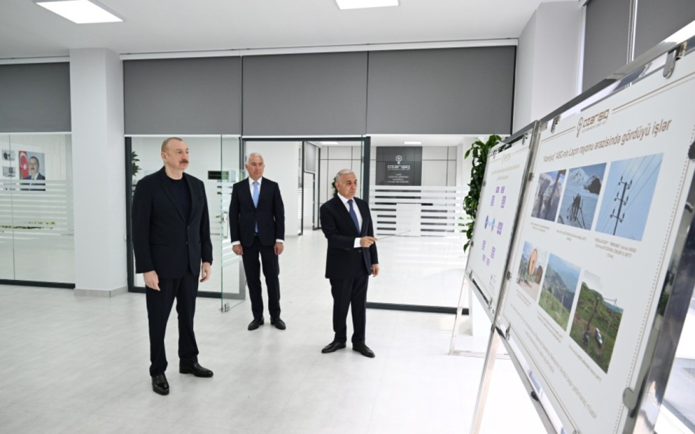 Prezident Laçın Elektrik Şəbəkəsi Rəqəmsal İdarəetmə Mərkəzinin açılışında -FOTOLAR